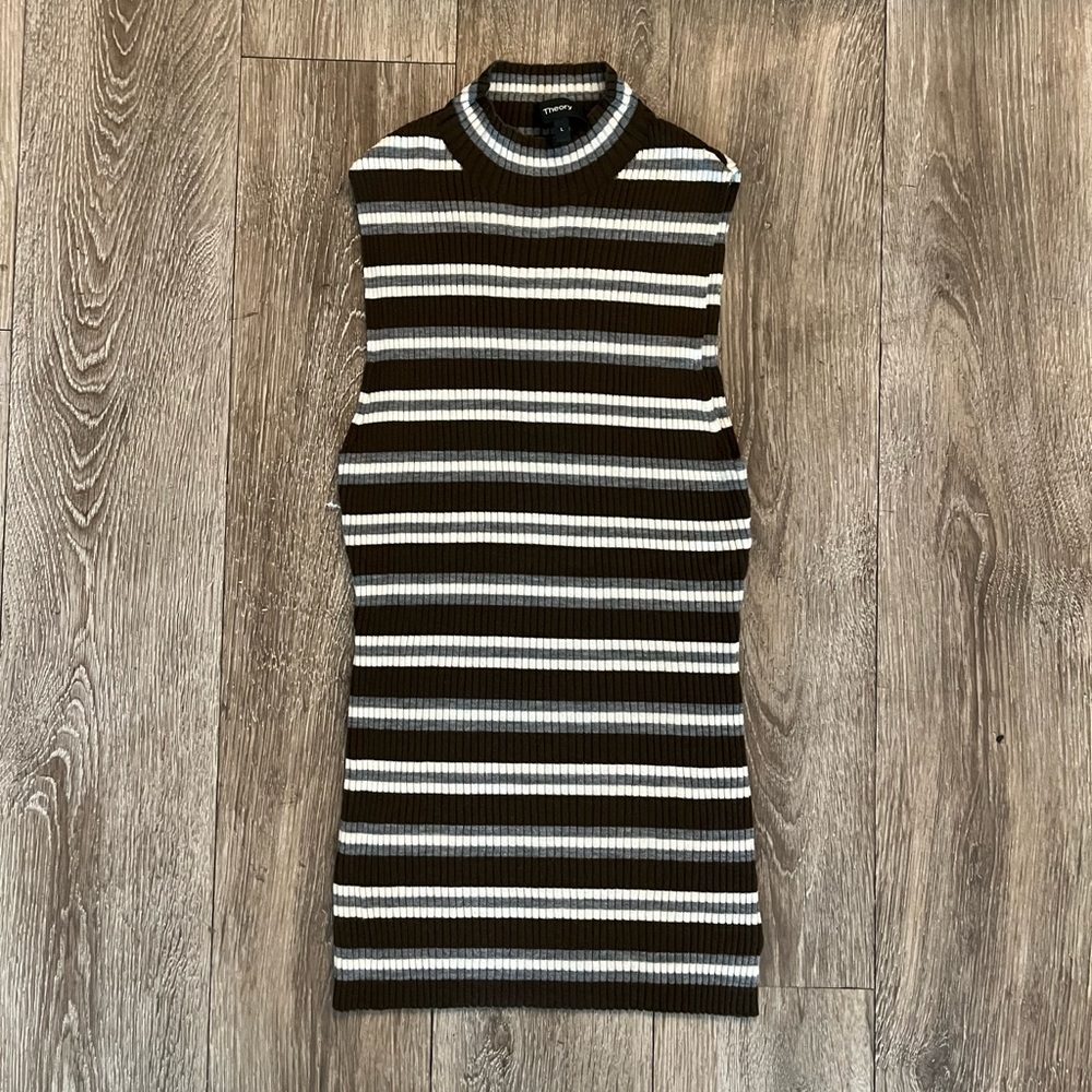 Theory Mockneck Striped Knit